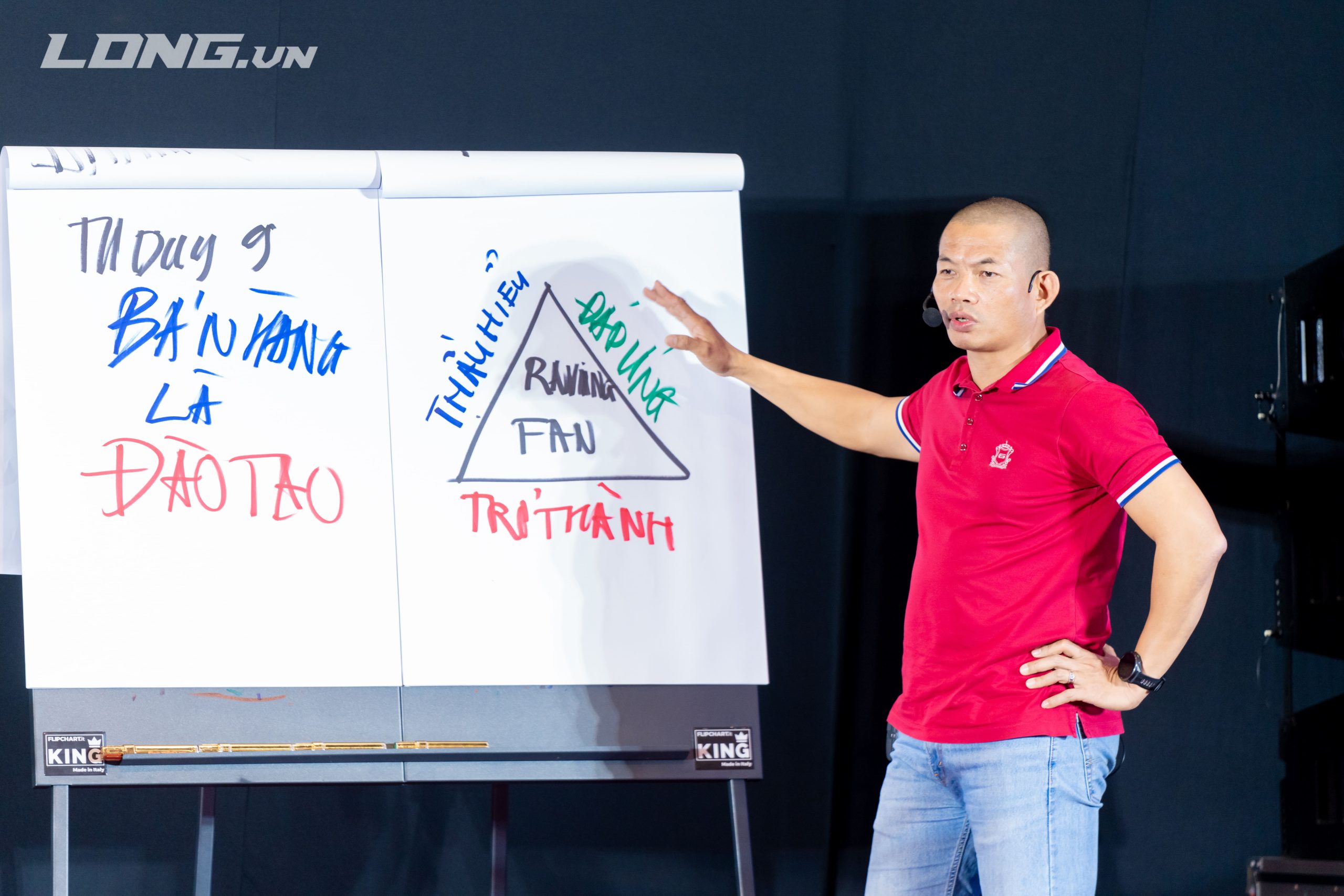 Phạm Thành Long giảng bài trên sân khấu đào tạo